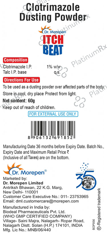 Dr. Morepen Itch Beat Dusting Powder 60 gm