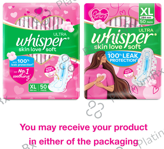 Whisper Ultra Soft Sanitary Pads XL 50 pads