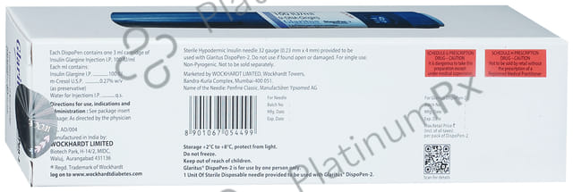 Glaritus Dispopen 2 (100 IU/ml) Disposable Pen 1X3ml