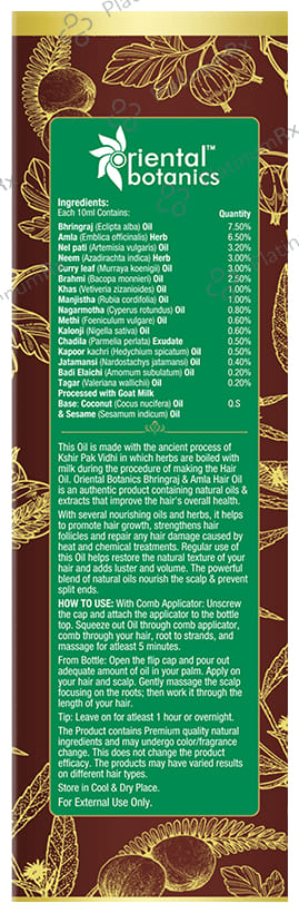 Oriental Botanics Bhringraj & Amla Hair Oil with Comb Applicator 200 ml