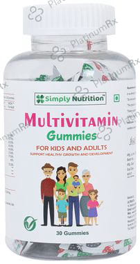 Simply Nutrition Multivitamin Gummies for Kids and Adults - Supports Healthy Growth & Development - Flavour Strawberry