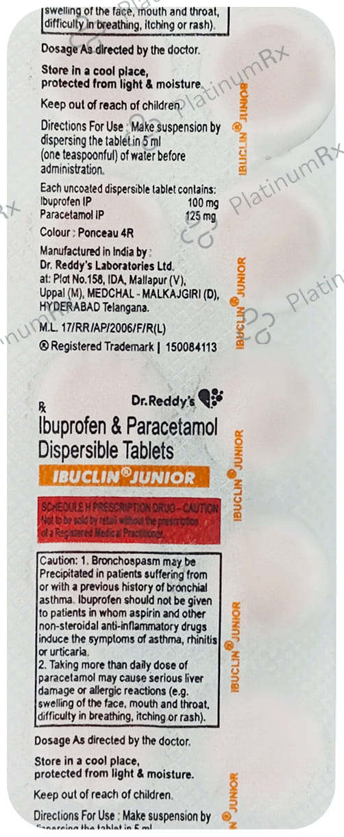 Ibuclin Junior 100/125mg Tablet 10s