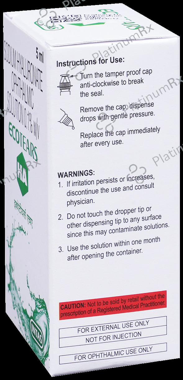 Ecotears HA 0.1% Ophthalmic Solution 5ml