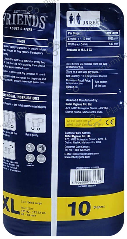 Friends Overnight Adult Diaper XL 10s