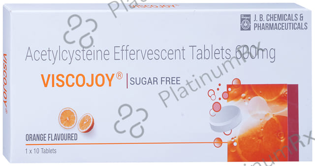 Viscojoy 600mg Effervescent Tablet Orange Sugar Free 10s
