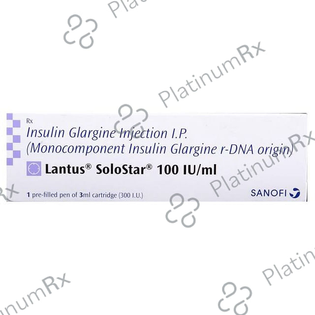 Lantus Solostar (100 IU/ml) (1*3ml Disposable Pen) Solution for Injection 3ml