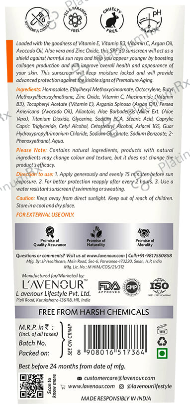 L avenour Vitamin C Sunscreen SPF 50 PA++ Cream 100ml