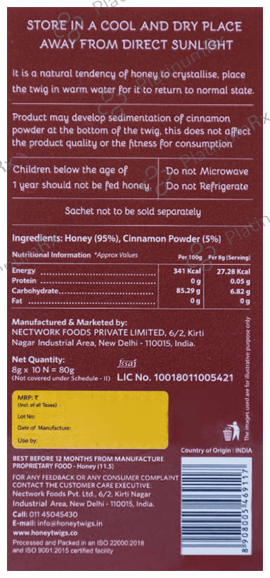 Honey Twigs Cinnamon Infused Honey 80gm