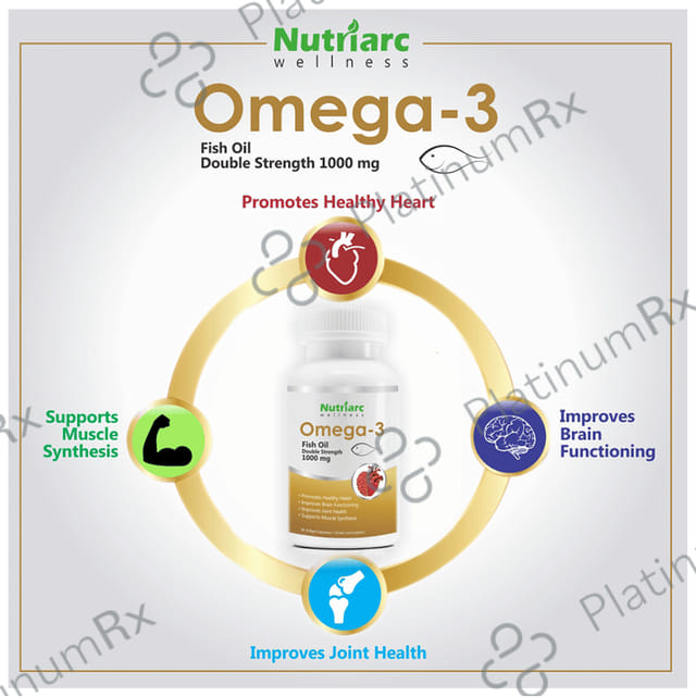 Nutriarc Wellness Omega 3 Fish Oil Double Strength 1000mg Softgel Capsule