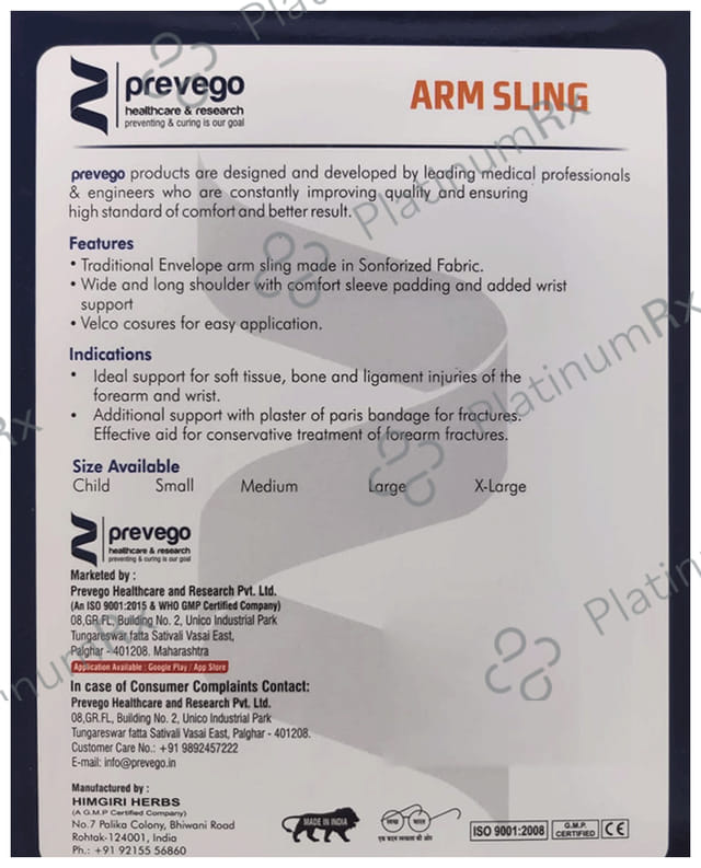 Prevego's Arm Sling Medium