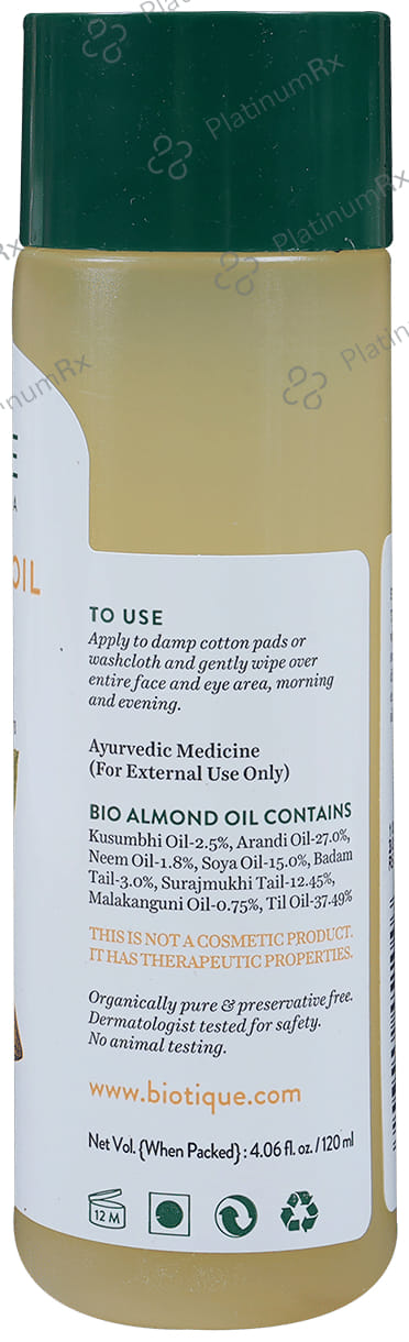 Biotique Bio Almond Oil Soothing Face & Eye Makeup Cleanser For Normal To Dry Skin