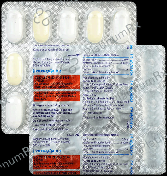 Vozuca M 500/0.3mg Tablet SR 15s