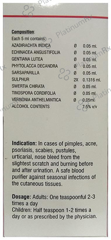 LDD Bioscience Sarsa Pure Blood Purifier Syrup 115 ml