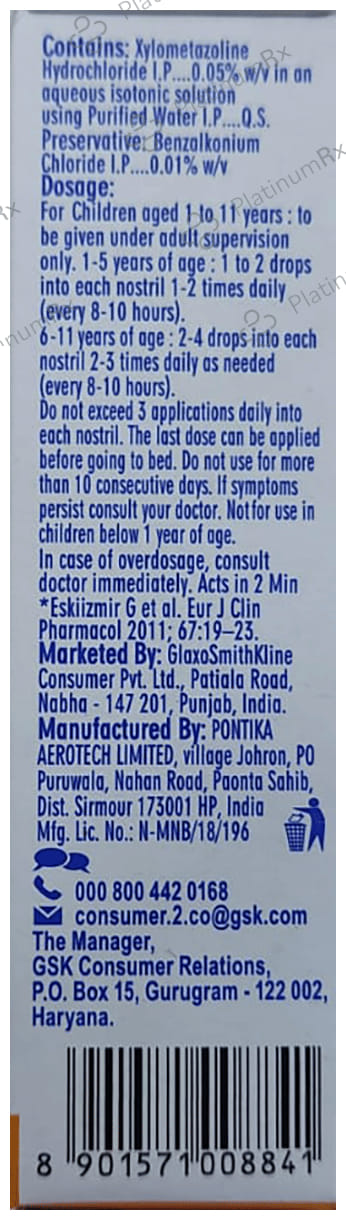 Otrivin 0.05% Paediatric Nasal Drop 10ml