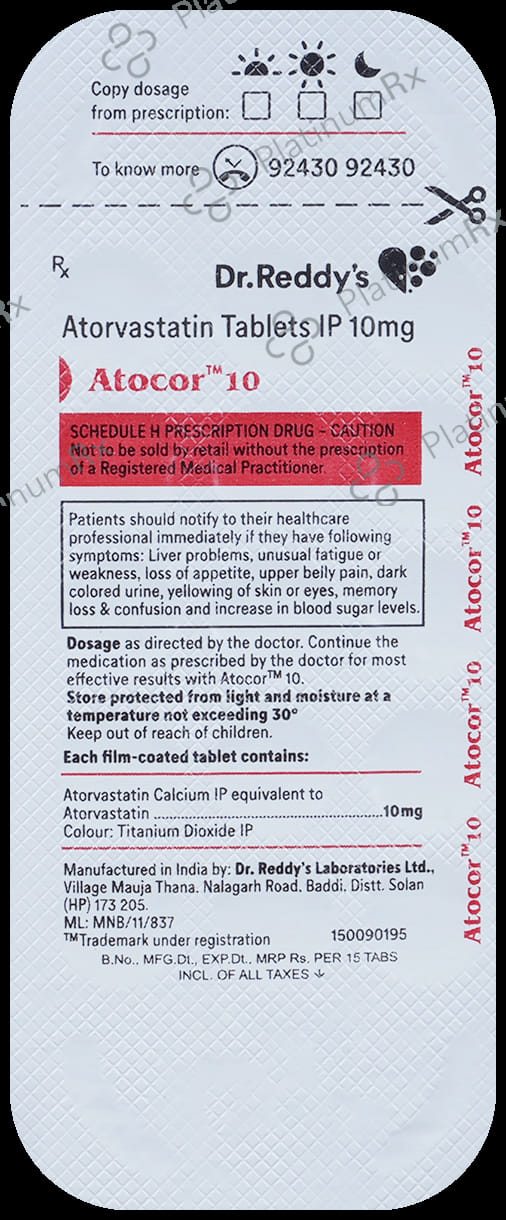 Atocor 10mg Tablet 15s