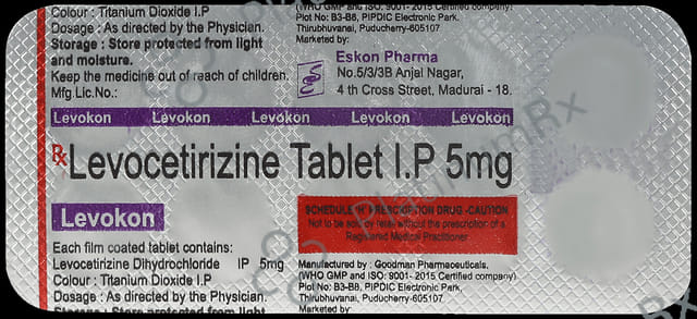 Levokon 5mg Tablet 10s