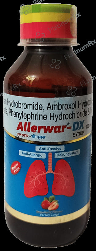 Allerwar DX Syrup Strawberry Sugar Free 100ml