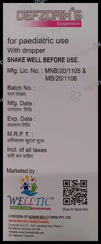 Defzorix 6mg Syrup
