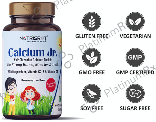 Nutrisrot Calcium Jr Kids Chewable Tablet with Vitamin D3 & K2 7