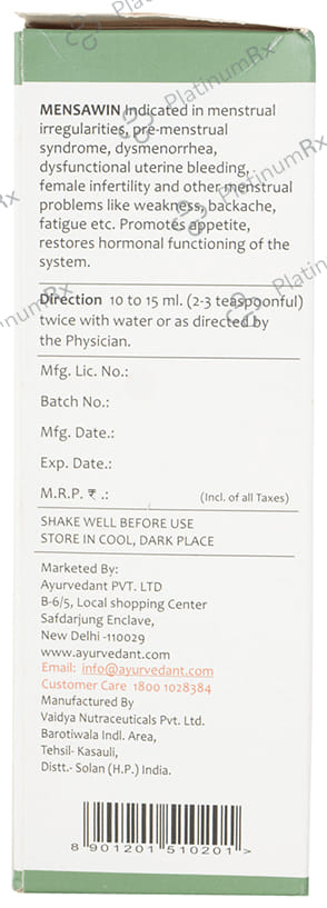 Baidyanath Ayurvedant Mensawin Syrup