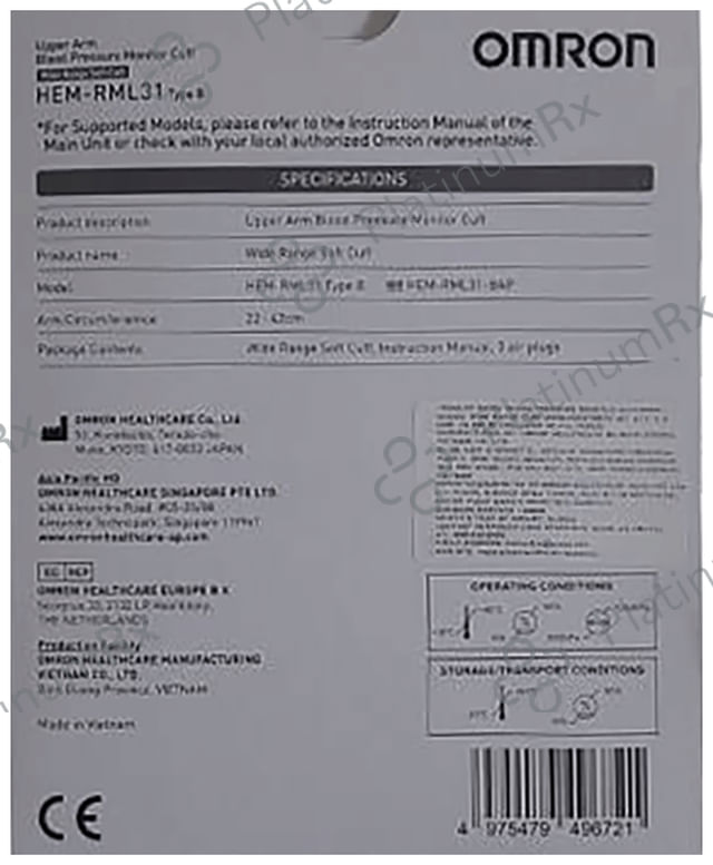 Omron HEM-RML31 Type B Upper Arm Blood Pressure Monitor Cuff