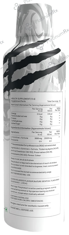 Elated Sports Science Carni Max with L-Carnitine L-Tartrate for Weight Loss - Flavour Litchi