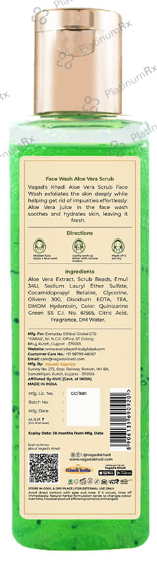 Vagad's Khadi Aloe Vera Scrub Herbal Face Wash