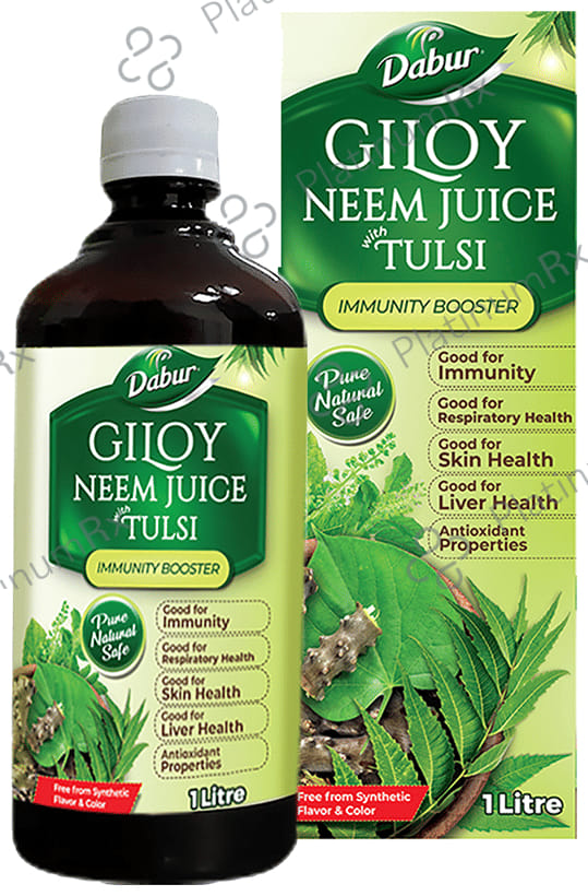 Dabur Giloy Neem Tulsi Juice - For Immunity, Respiratory, Skin & Liver Health/Care - Health Tonic