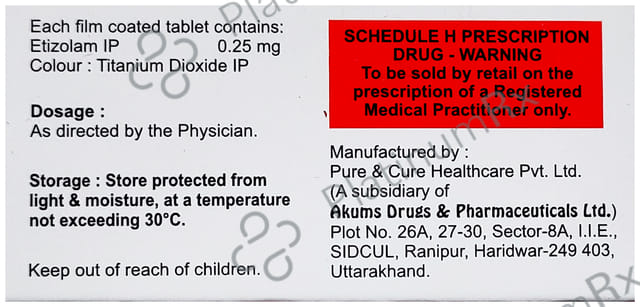 Etivin 0.25mg Tablet 10s