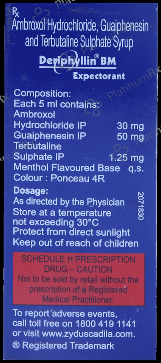 Deriphyllin BM 30/50/1.25mg Syrup 100ml