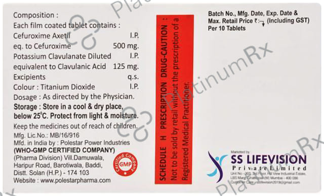 Cefukay CV 500/125mg Tablet 10s