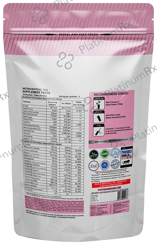 Big Flex Powder Essential Mass Gainer Strawberry