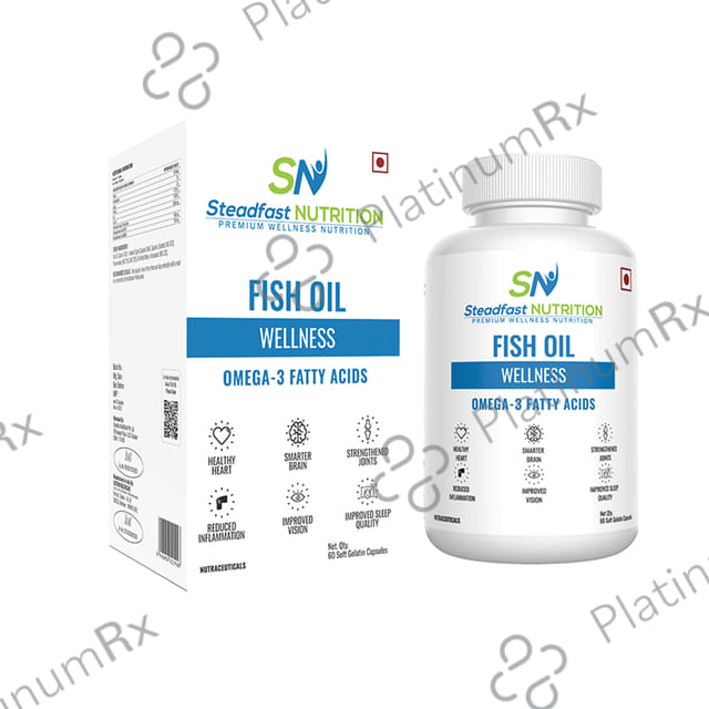 Steadfast Nutrition Fish Oil Wellness Omega 3 Fatty Acids Soft Gelatin Capsule
