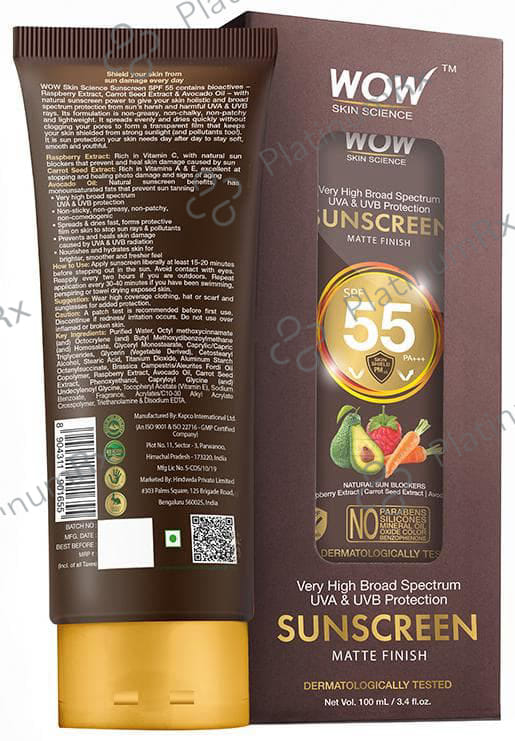 WOW Skin Science Sunscreen SPF 55 Cream 100ml