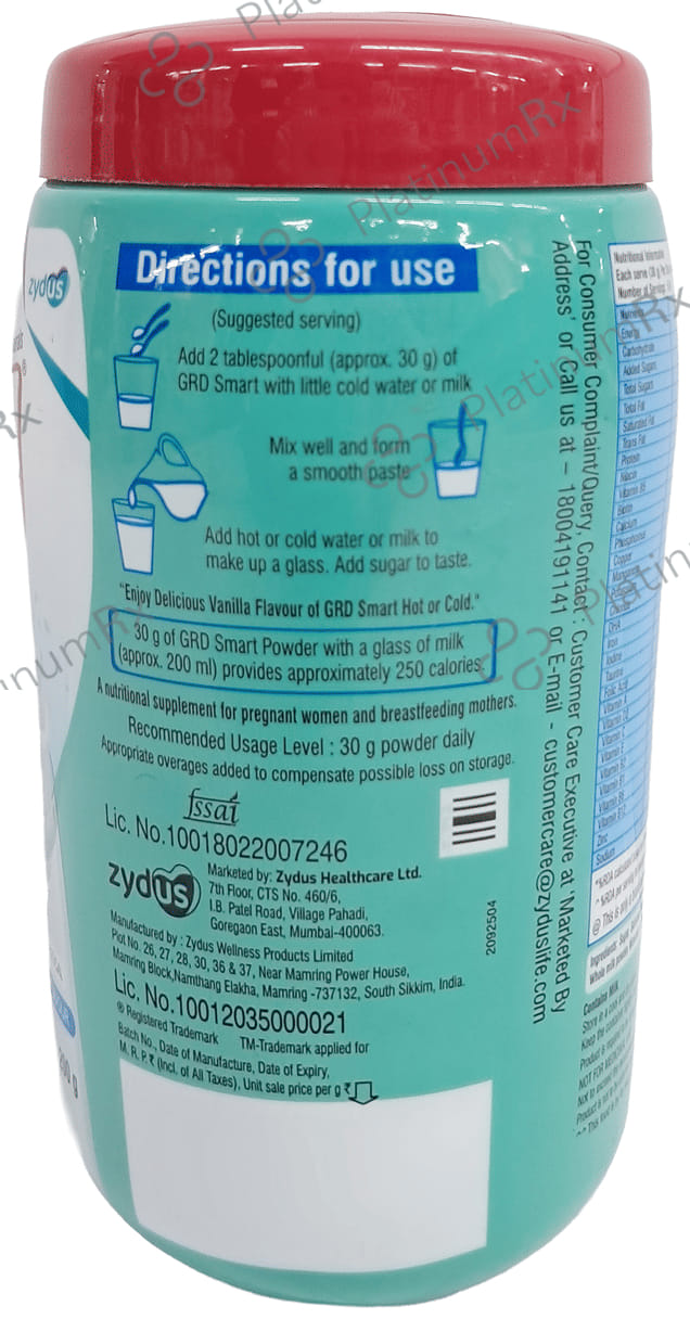 GRD Smart Protein Gluten Free Vanilla Flavour Powder 200gm