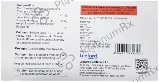 Pezover DSR 30/40mg Capsule PR 15s