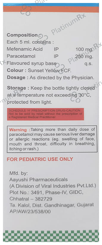 Kidomef DS 100/250mg Oral Suspension Ripe Mango 60ml