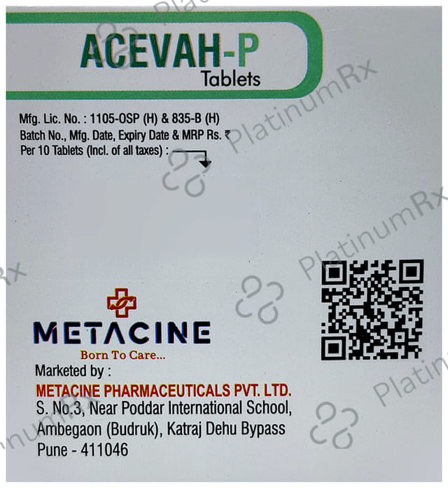 Acevah P 100/325mg Tablet 10s