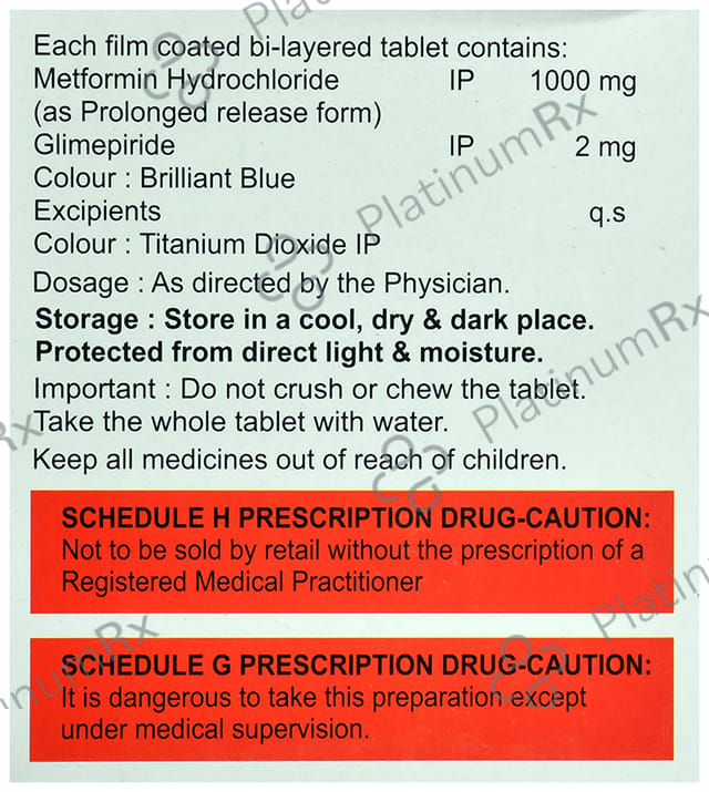 Glimnib M2/1000mg Forte Tablet PR 15s