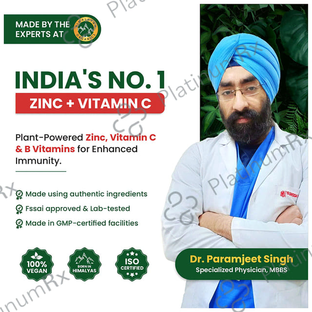 Himalayan Organics Plant Based Zinc Vitamin C Vegetarian Capsule