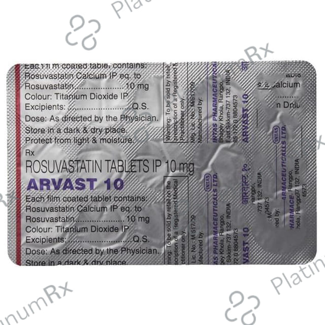 Arvast 10mg Tablet 10s