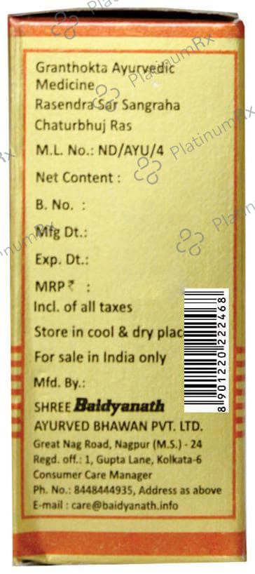 Baidyanath (Nagpur) Chaturbhuj Ras Tablet