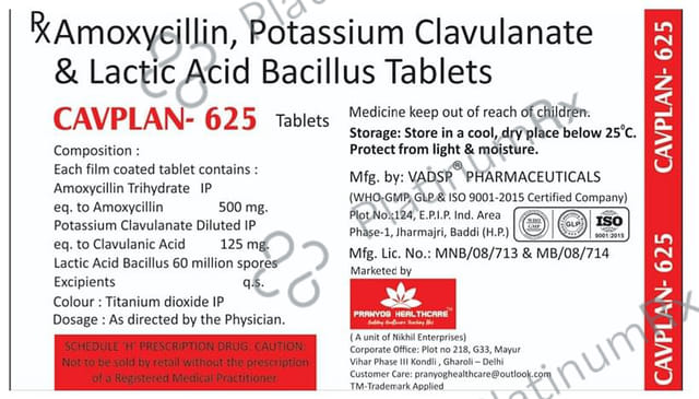 Cavplan 625mg Tablet 10s