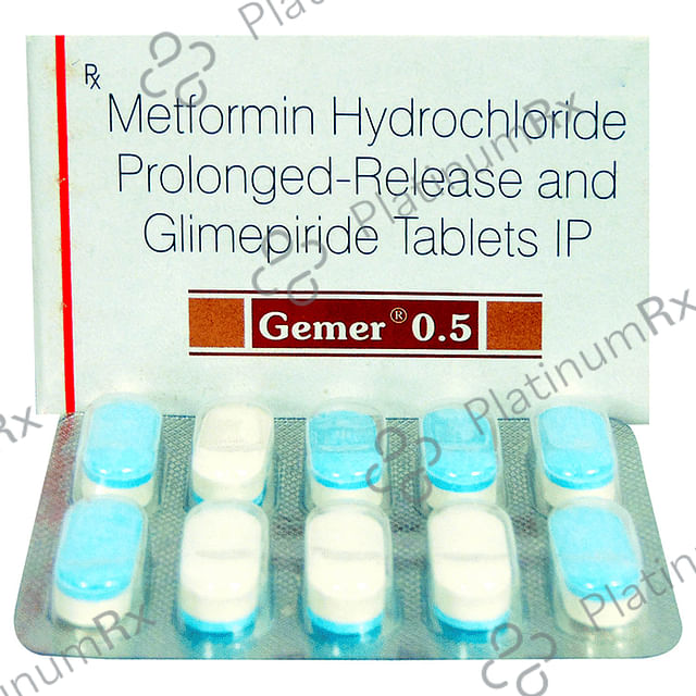 Gemer 0.5/500mg Tablet PR 10s