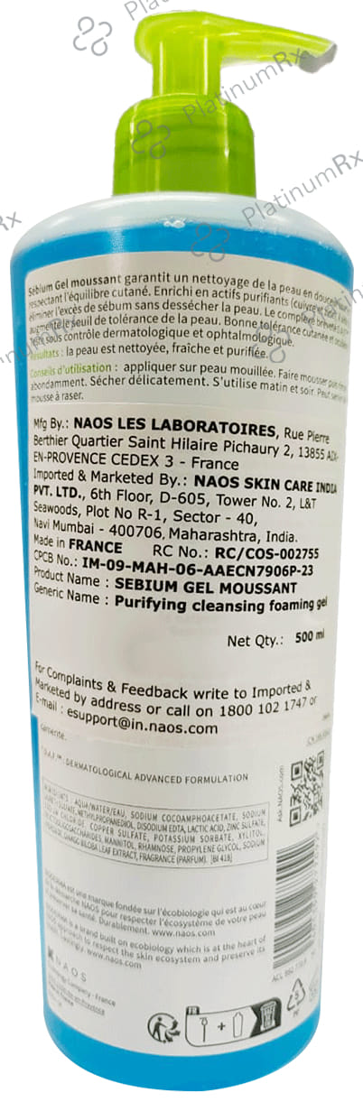 Bioderma Sebium Gel Moussant Purifying Cleansing Foaming Gel Combination to Oily Skin