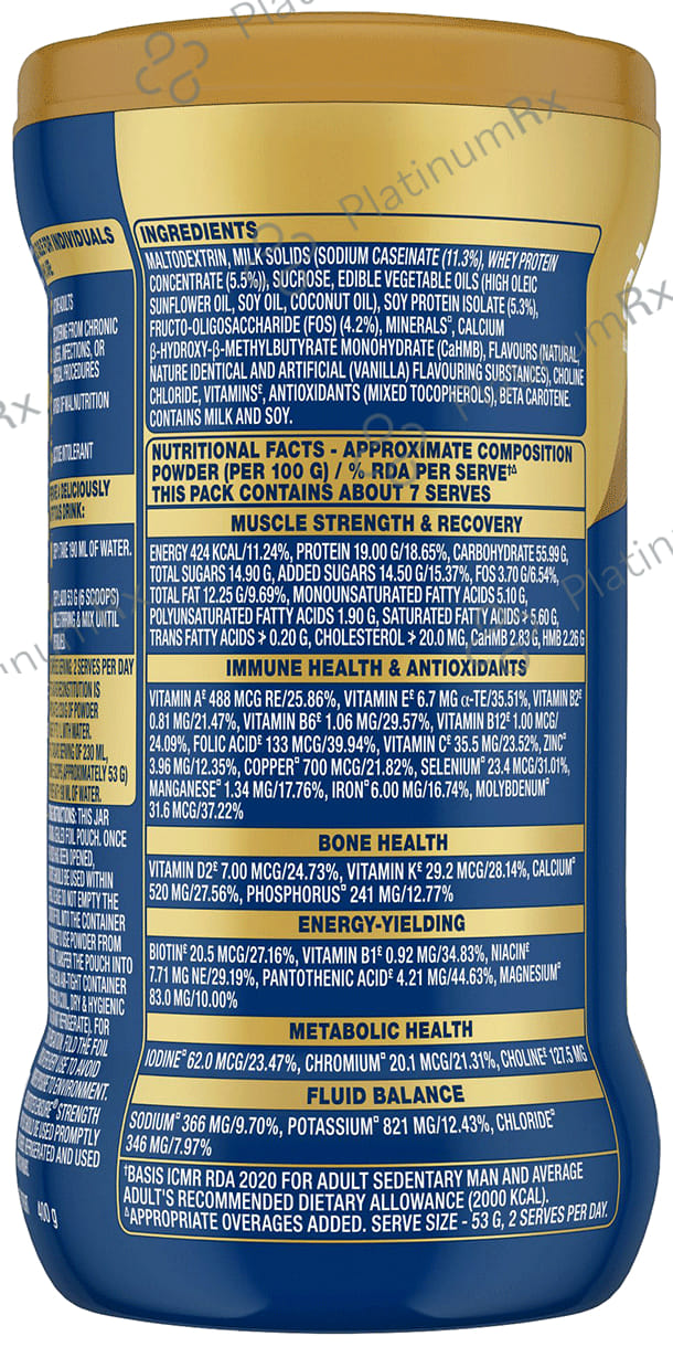 Ensure Plus Health Drink Vanilla Flavour Powder 400gm