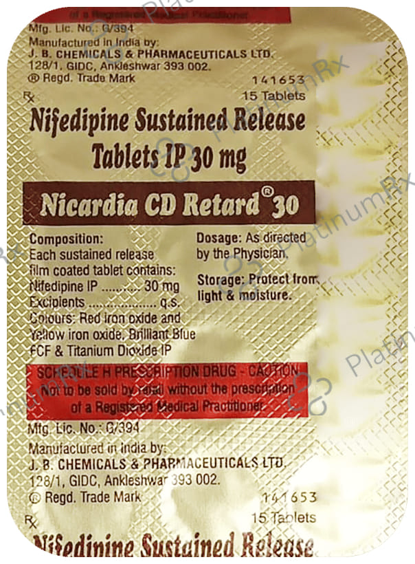 Nicardia CD Retard 30mg Tablet SR 15s