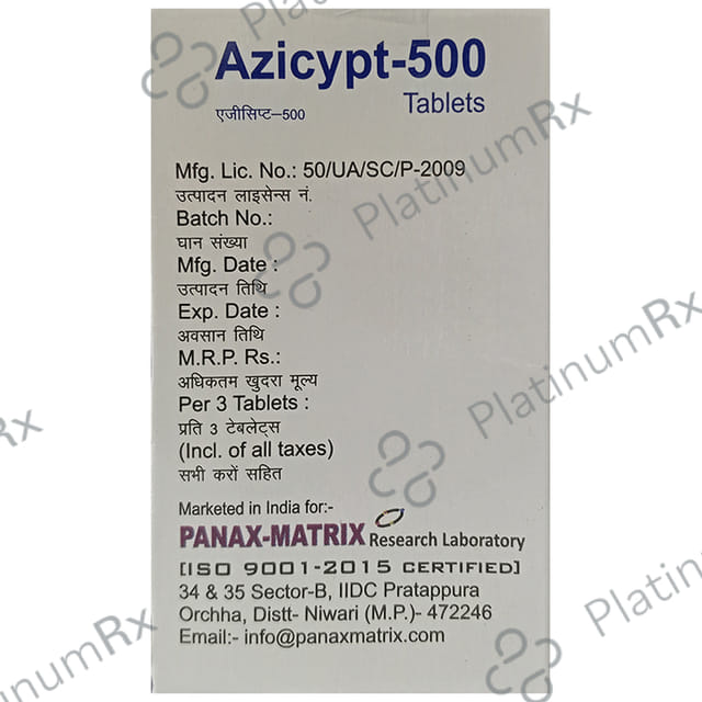 Azicypt 500mg Tablet 3s