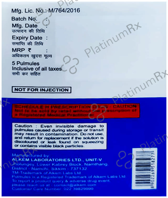 Iprasure Pulmules 500mcg/1.25mg Solution 5X2.5ml