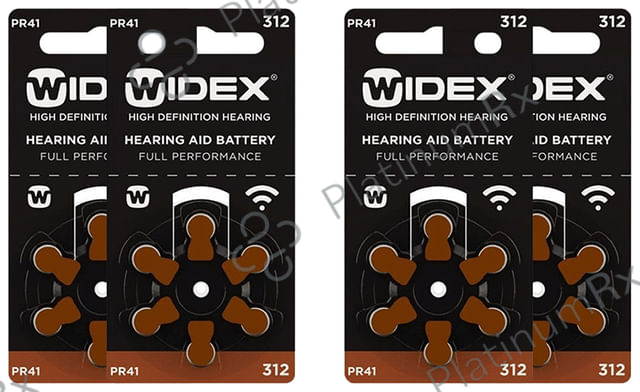 Widex Size 312 PR41 Hearing Aid Battery 4 units